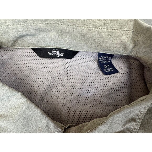 Wrangler Button Up Short Sleeve Shirt Men's 3X Tall Green Lightweight Outdoors - Picture 3 of 4